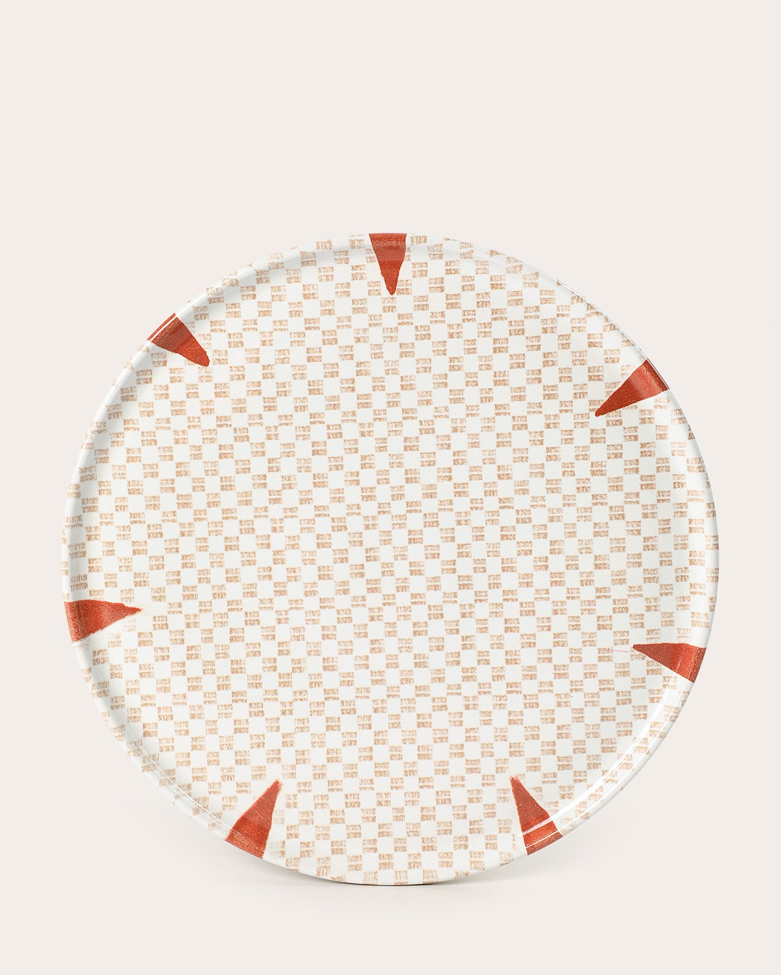 Prato raso cerâmica 25cm estampado - bege | Casa Riachuelo