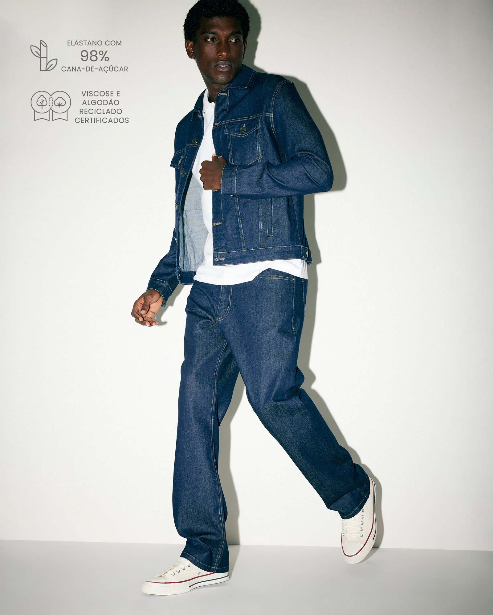 Calça jeans masculina relaxed - denim escuro | Pool Loop