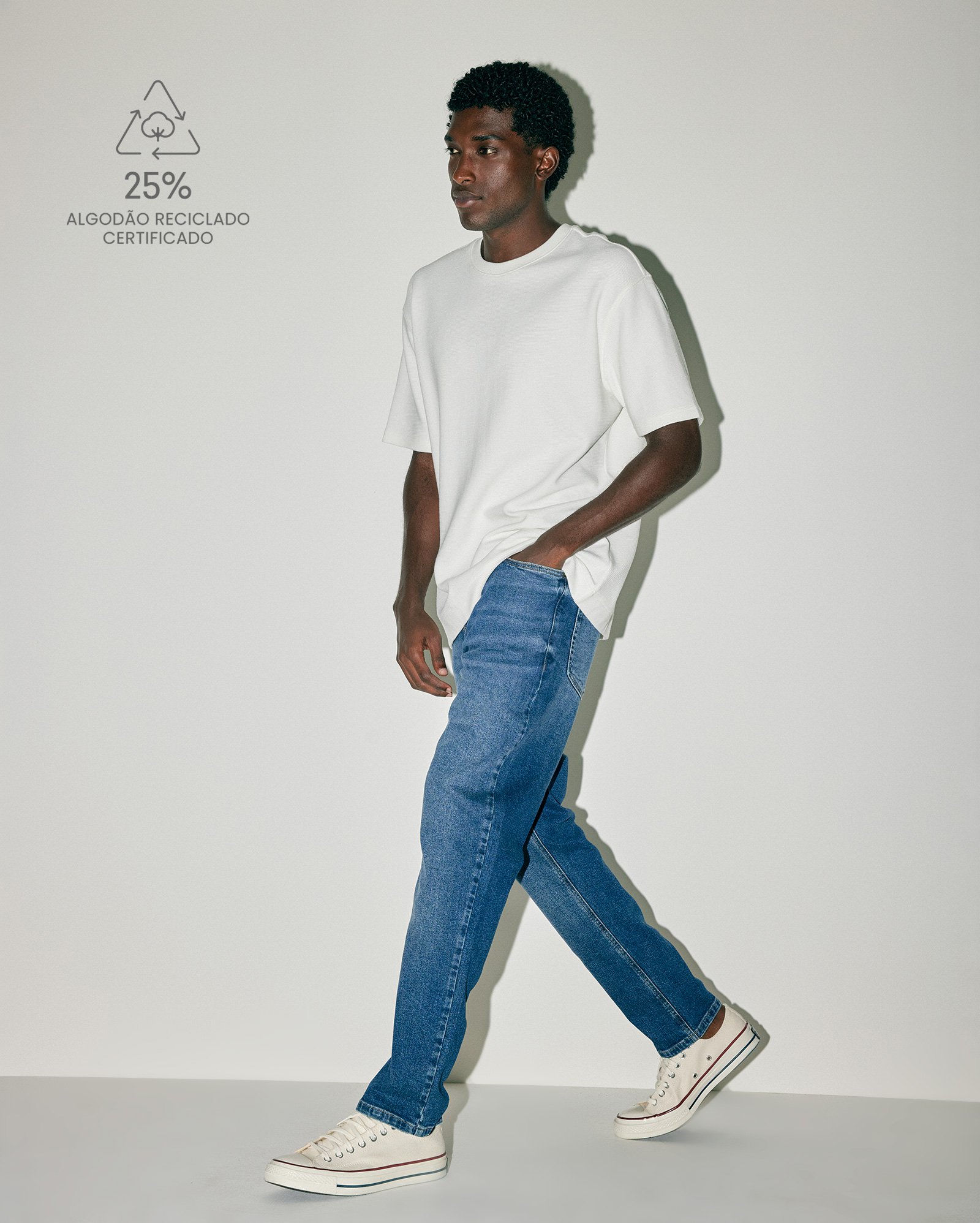 Calça jeans masculina reta - denim escuro | Pool Loop