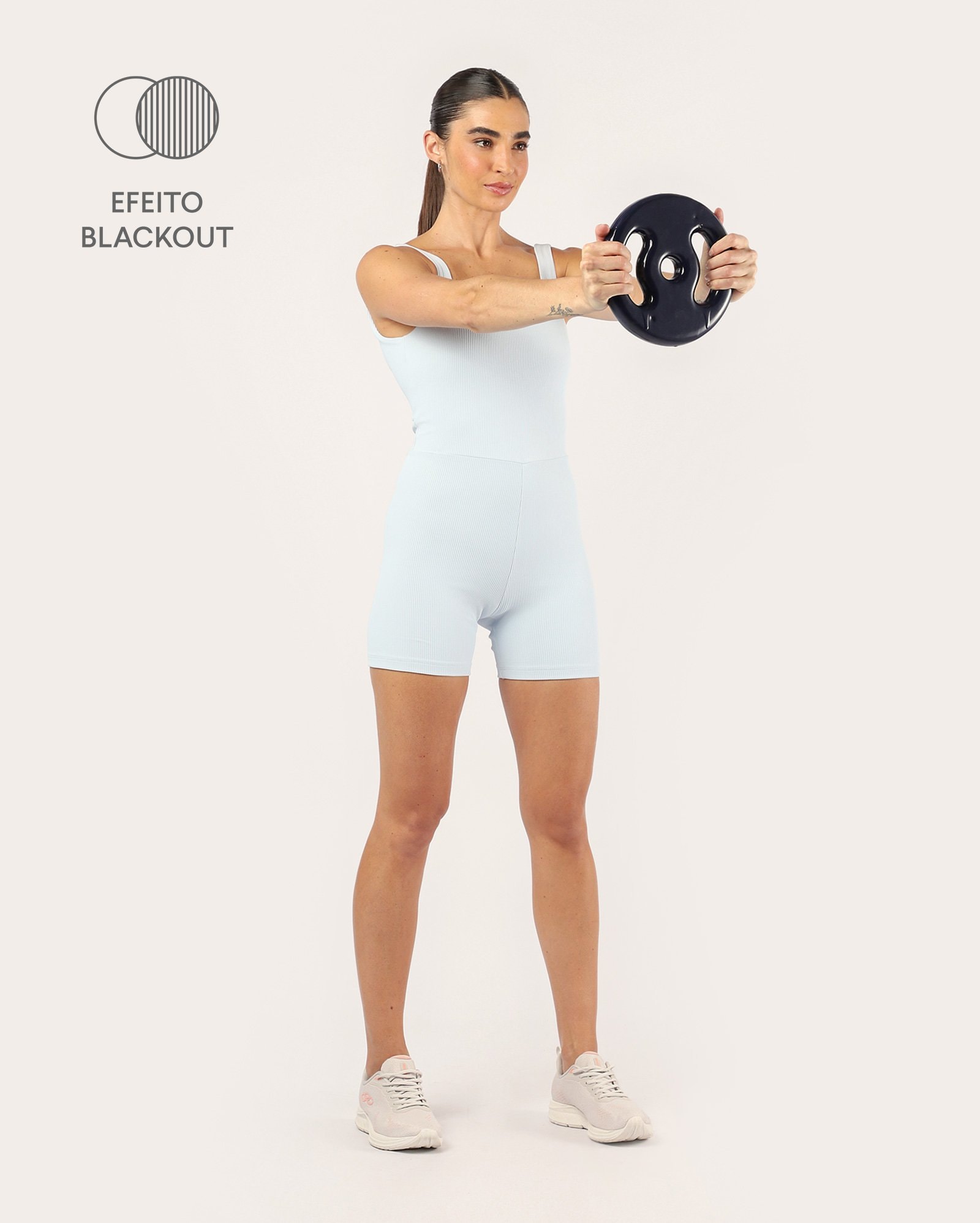 Macaquinho esportivo CoverSync canelado - Azul Claro | Body Work