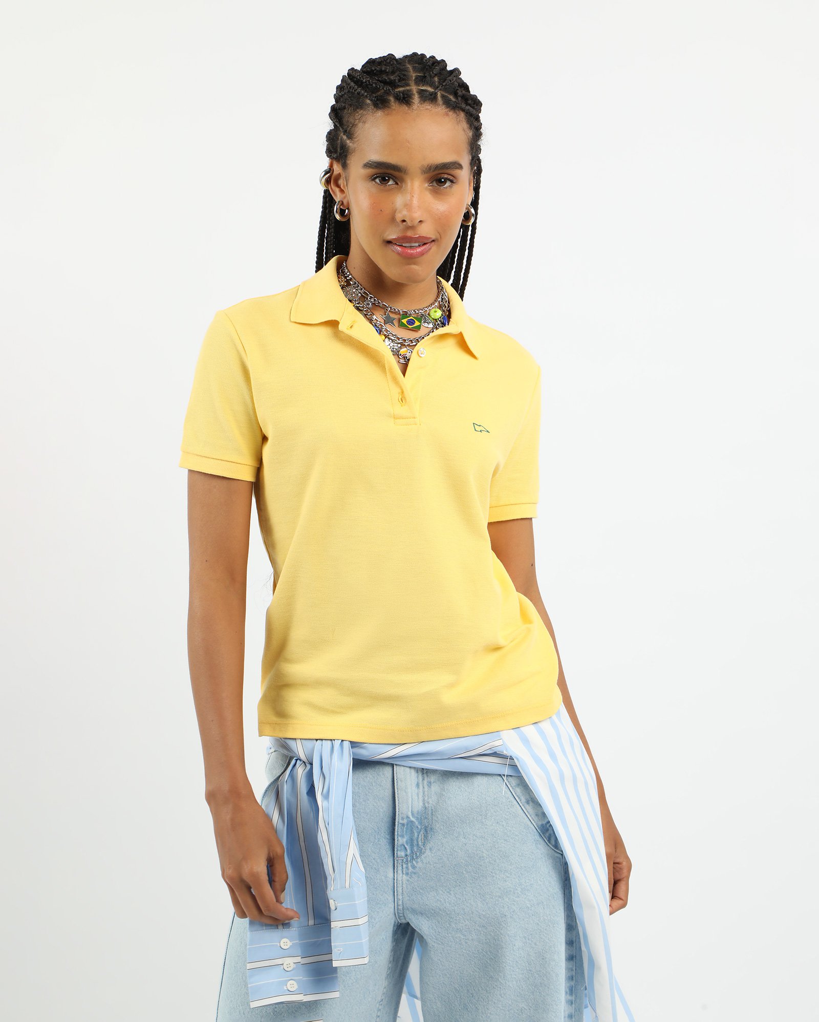 Polo feminina Pool Legacy Brasil - Amarelo Claro