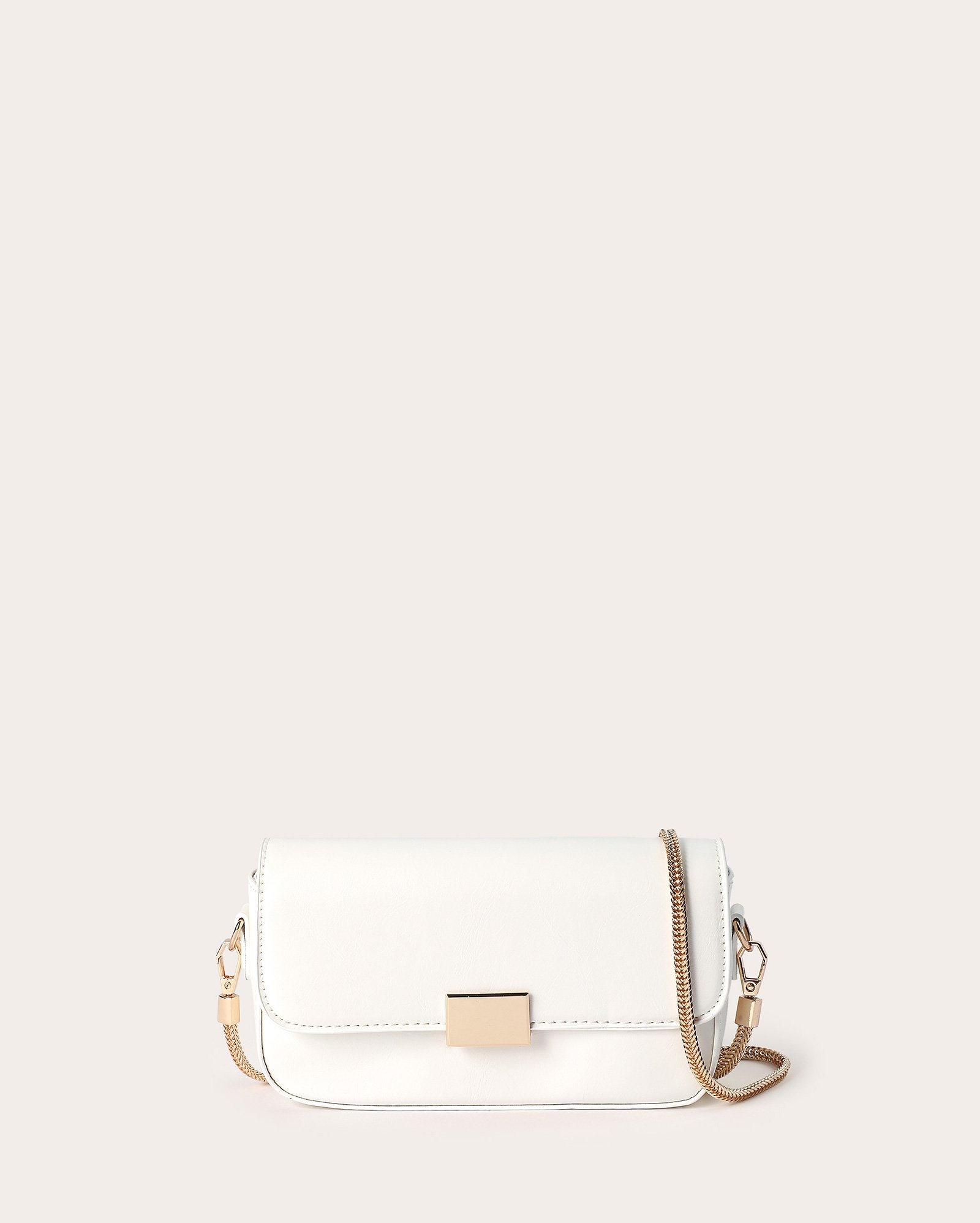 Bolsa feminina P transversal texturizada - Branco