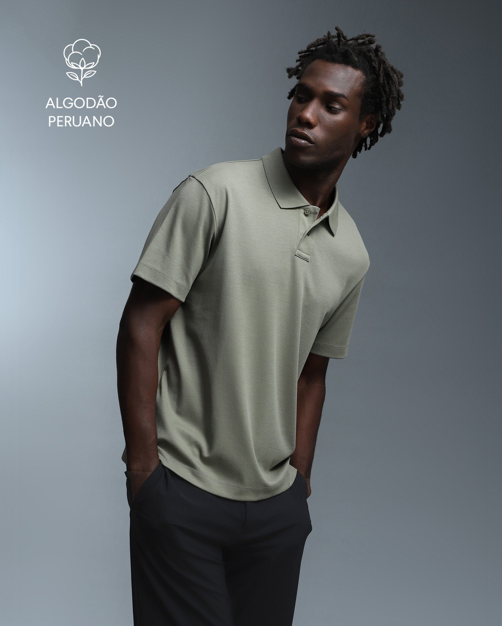 Polo masculina Tech UltraCotton algodão peruano - Verde Claro