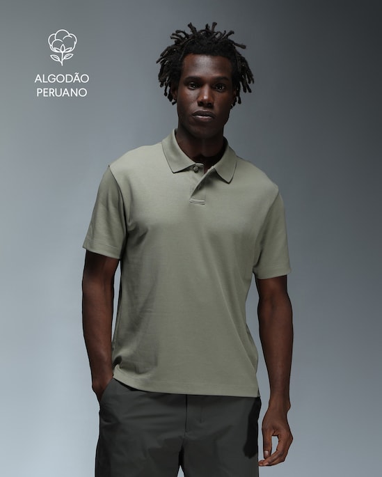 Polo masculina Tech UltraCotton algodão peruano