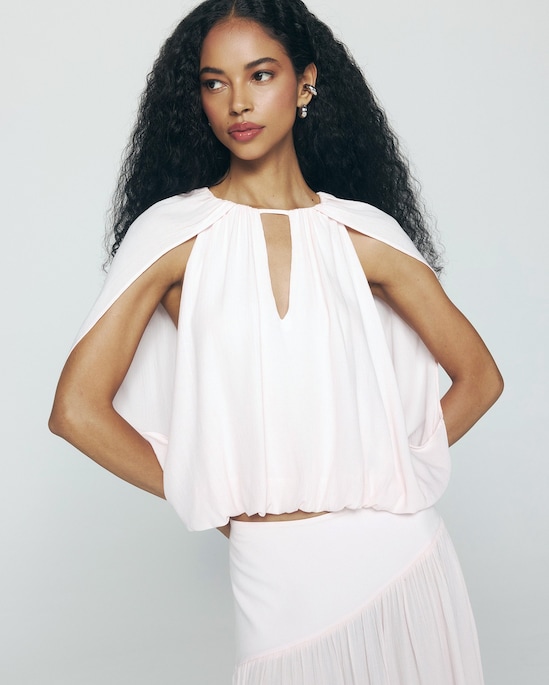 Blusa feminina balonê em viscose - rosa