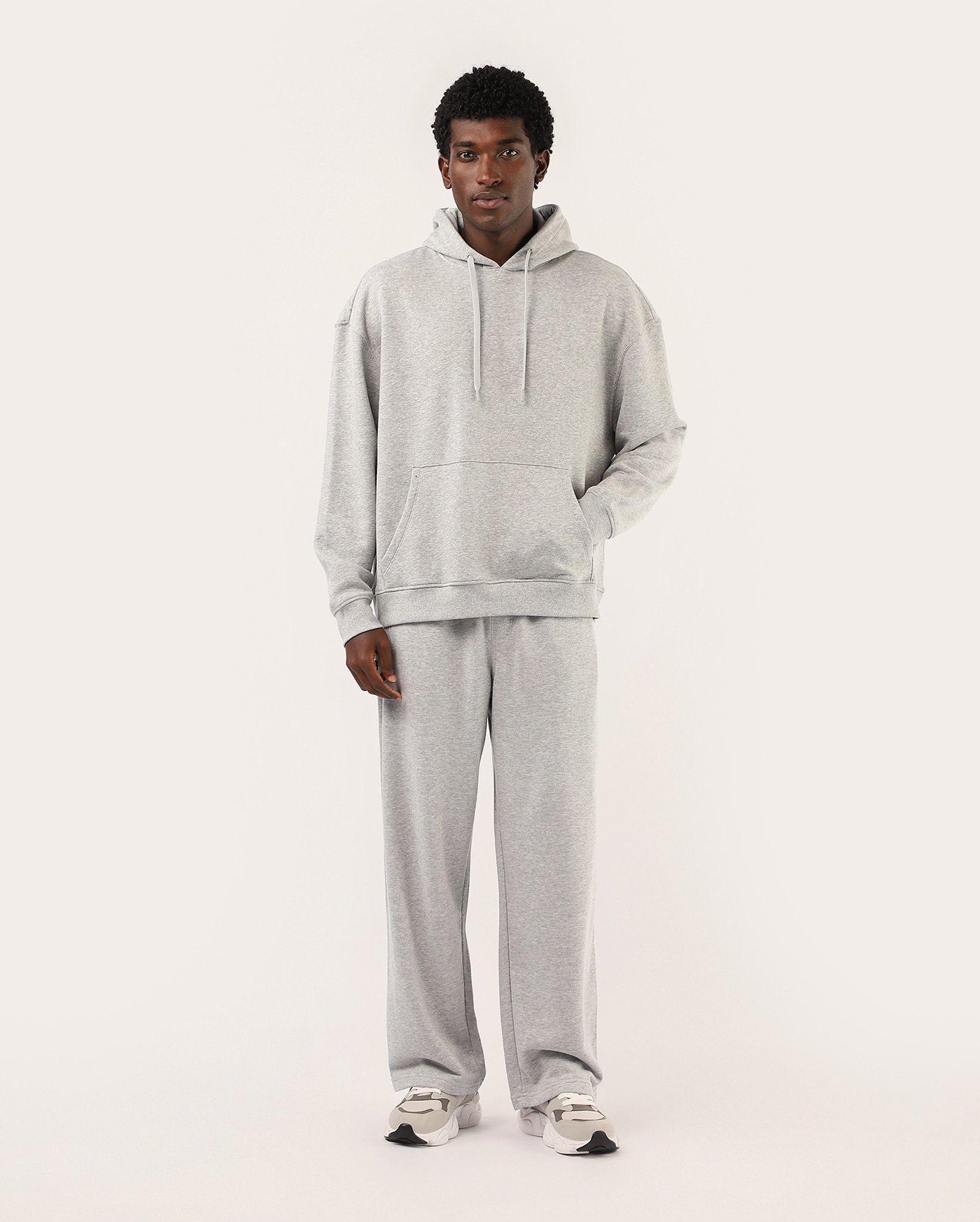 Calça de moletom masculina baggy - cinza