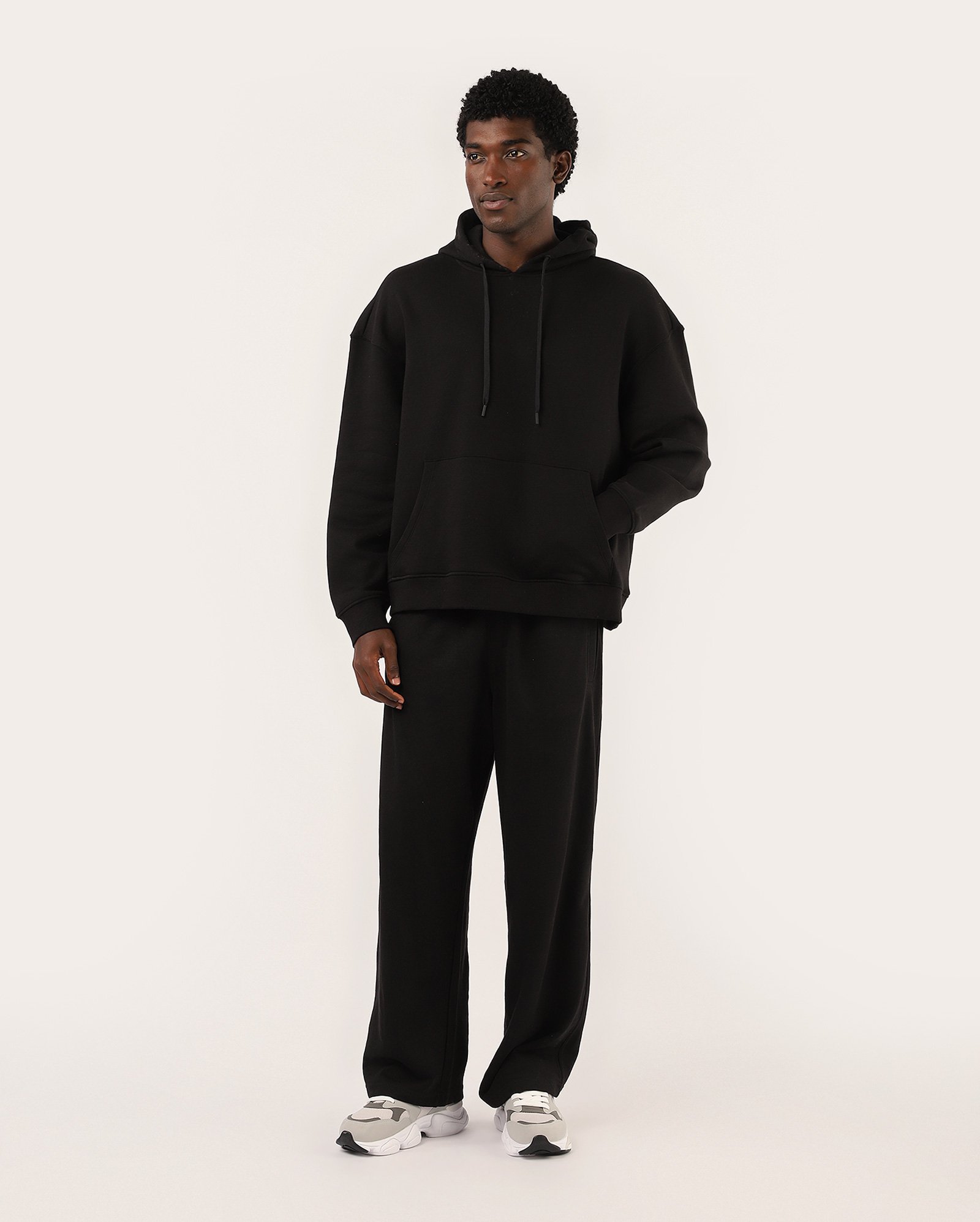 Calça de moletom masculina baggy - preta