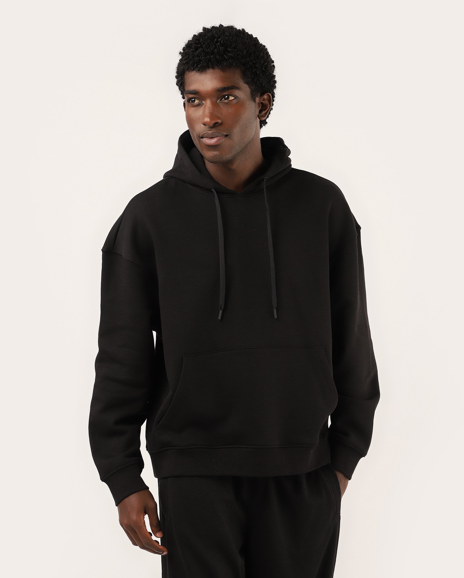 Blusa de moletom masculina oversized - preto