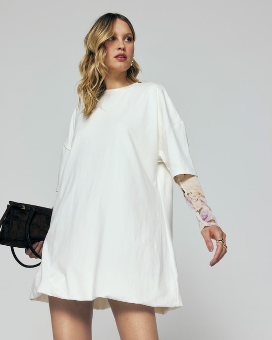 Vestido curto balonê - branco