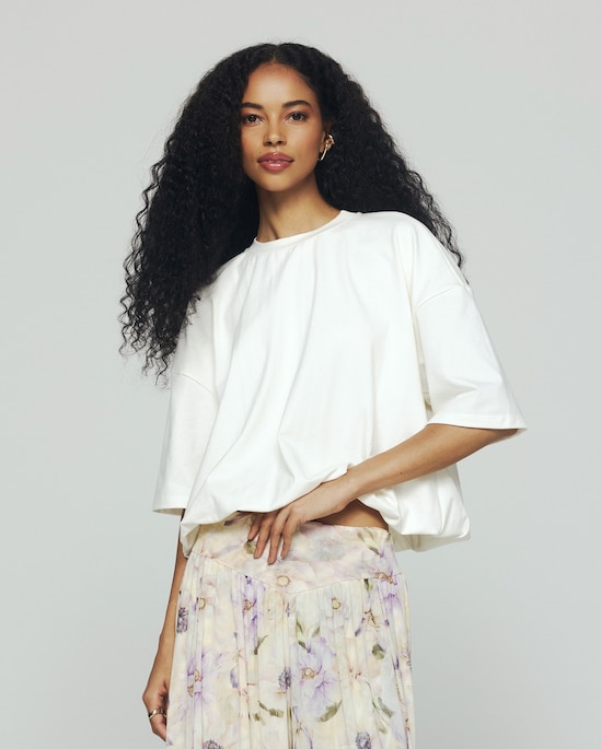 Blusa feminina balonê ampla - branca