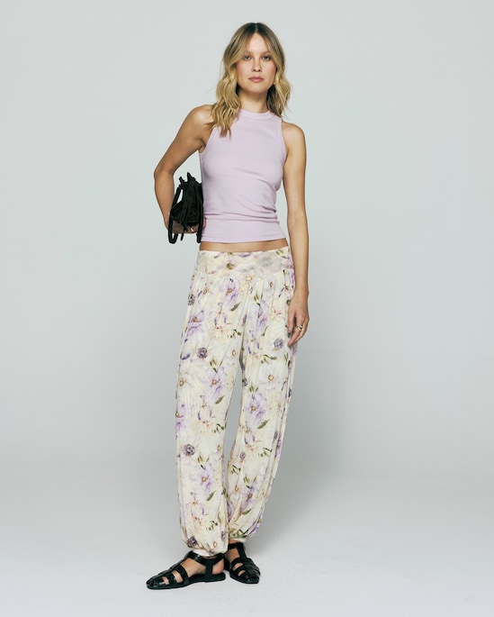 Regata feminina de ribana canelada - lilás