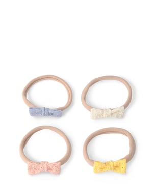 Kit elástico de cabelo bebê 4 peças laço - multicor | Carter's