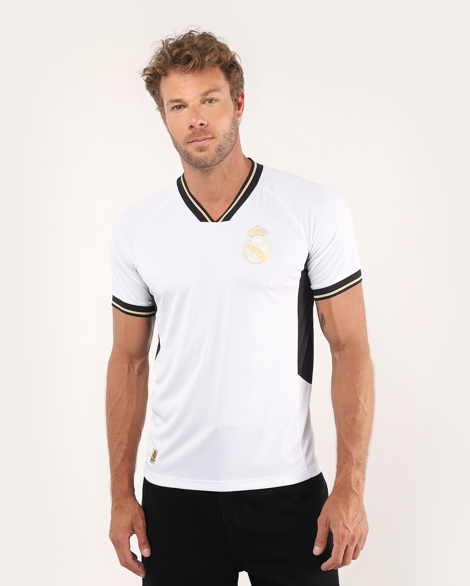 Camiseta masculina raglan logo clássica - multicor | Real Madrid