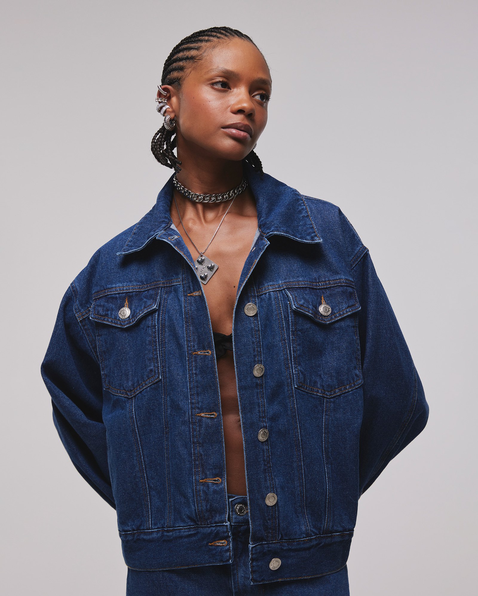 Jaqueta jeans feminina - denim escuro | Juliana Jabour - Special Edition