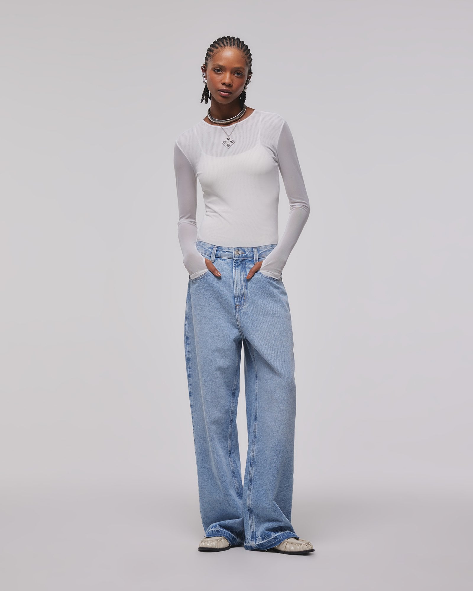 Calça jeans feminina reta - denim médio | Juliana Jabour - Special Edition