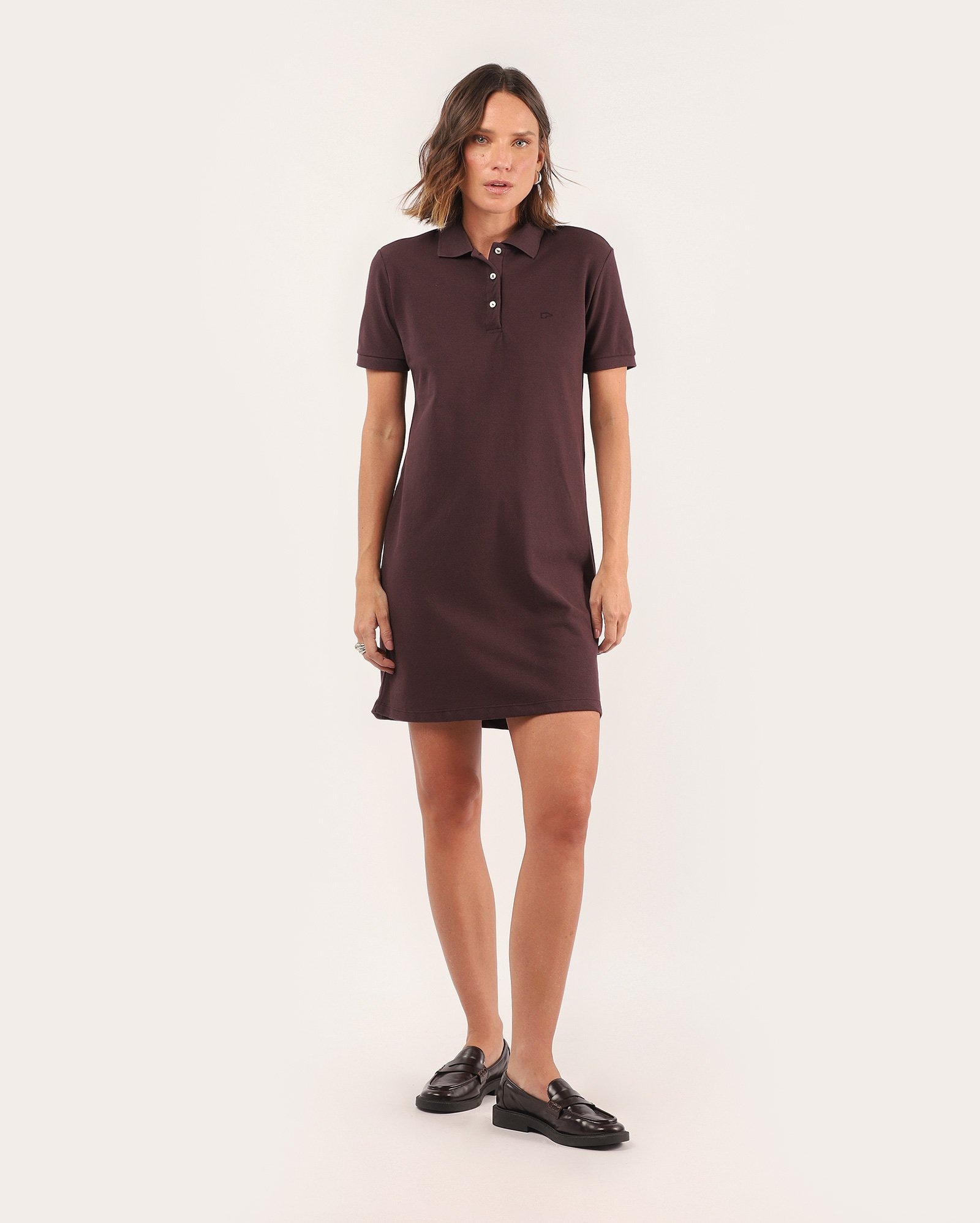 Vestido polo curto Pool Legacy - Vinho