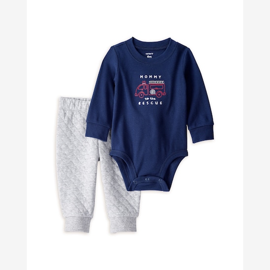 Conjunto longo bebê 2 peças matelassê - multicor | Carter's