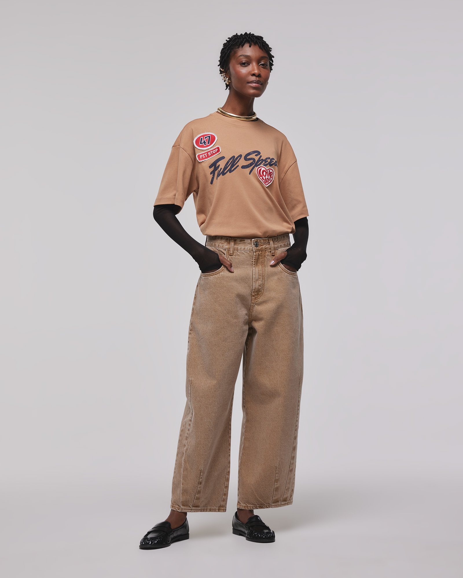 Calça jeans feminina barrel dirty - marrom | Juliana Jabour - Special Edition