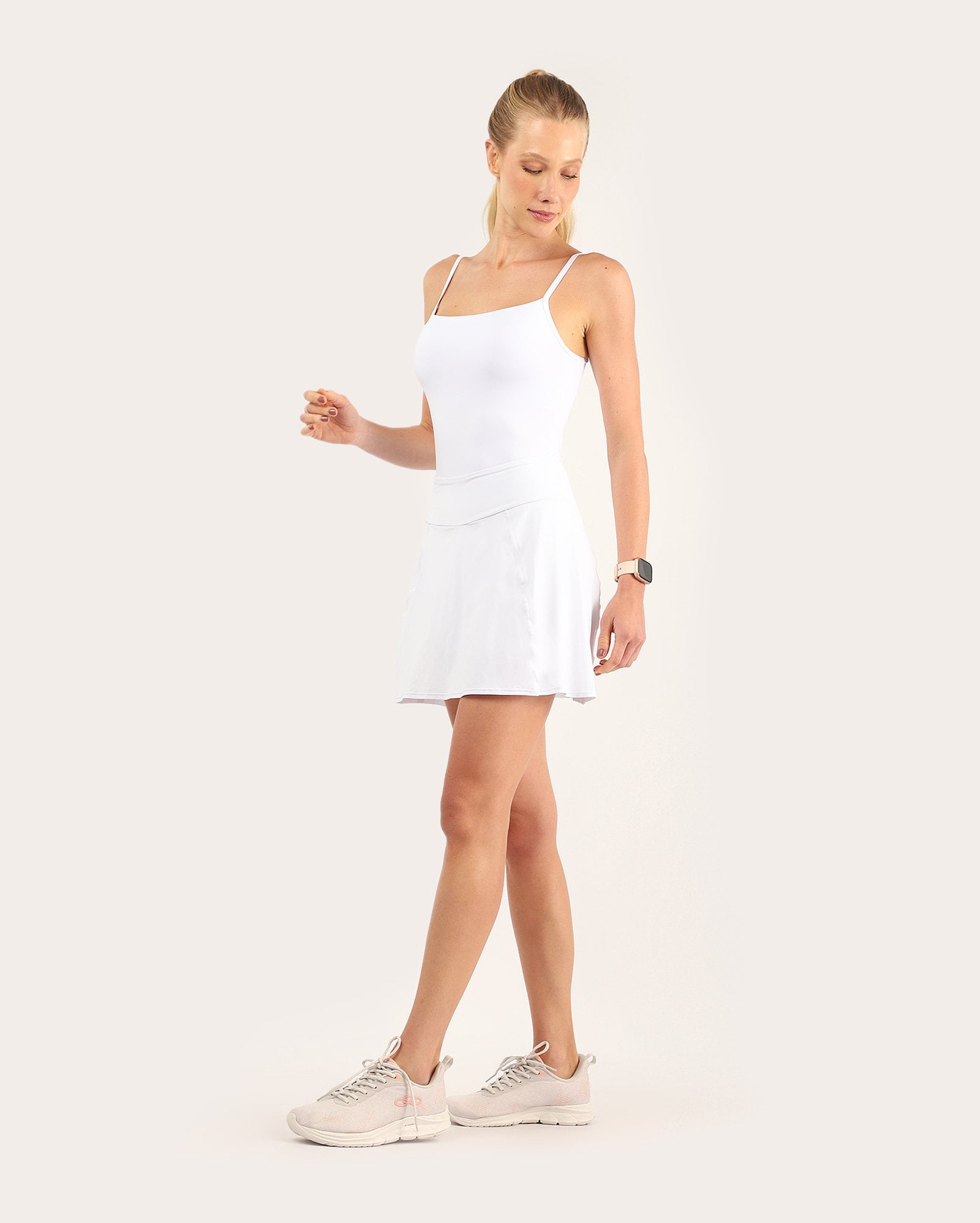 Regata esportiva feminina de poliamida UV50+ - Branco | Body Work