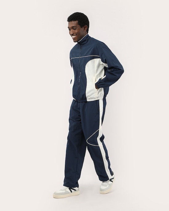 Jaqueta masculina boxy em poliamida - Azul