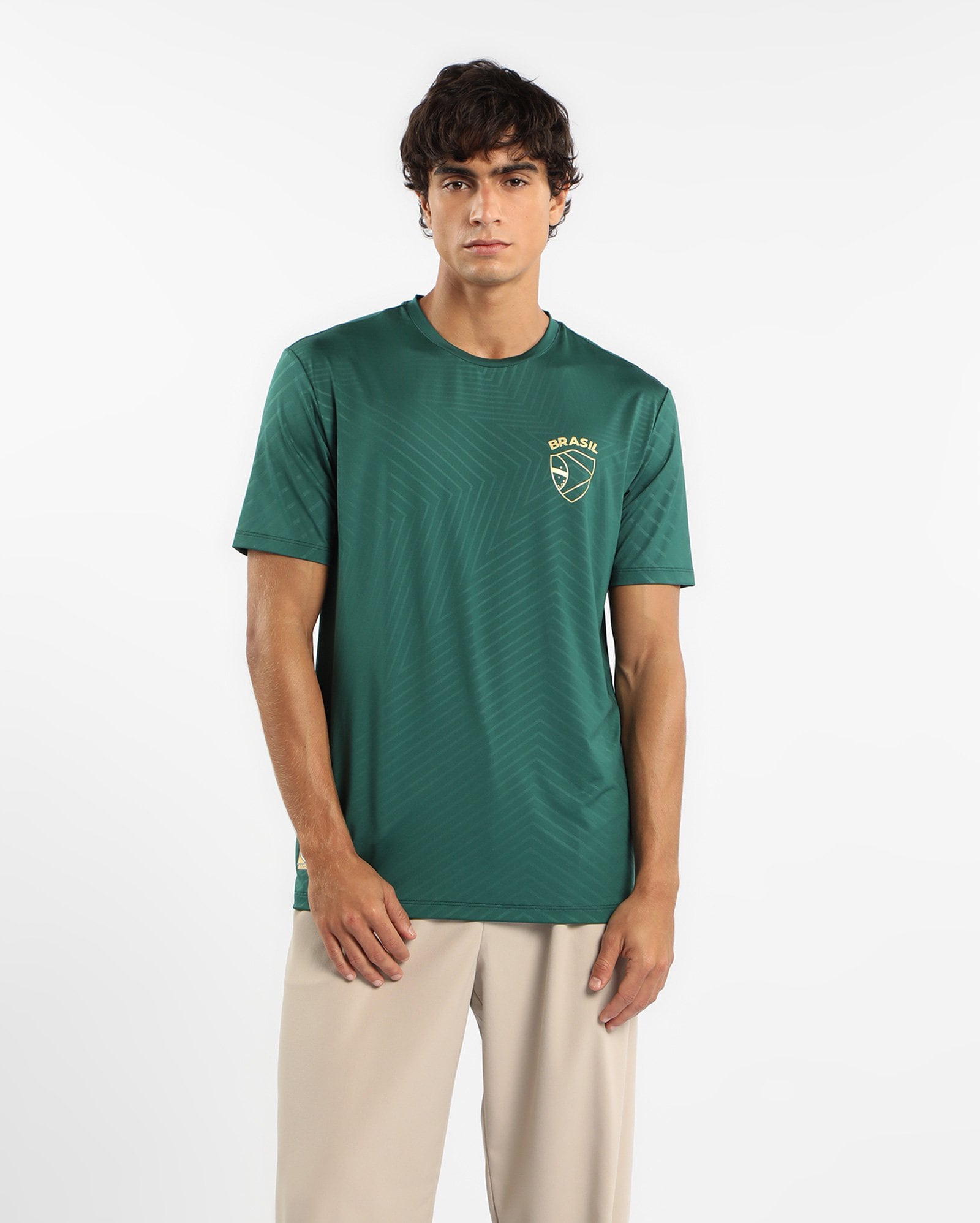 Camiseta esportiva masculina regular - verde | Body Work