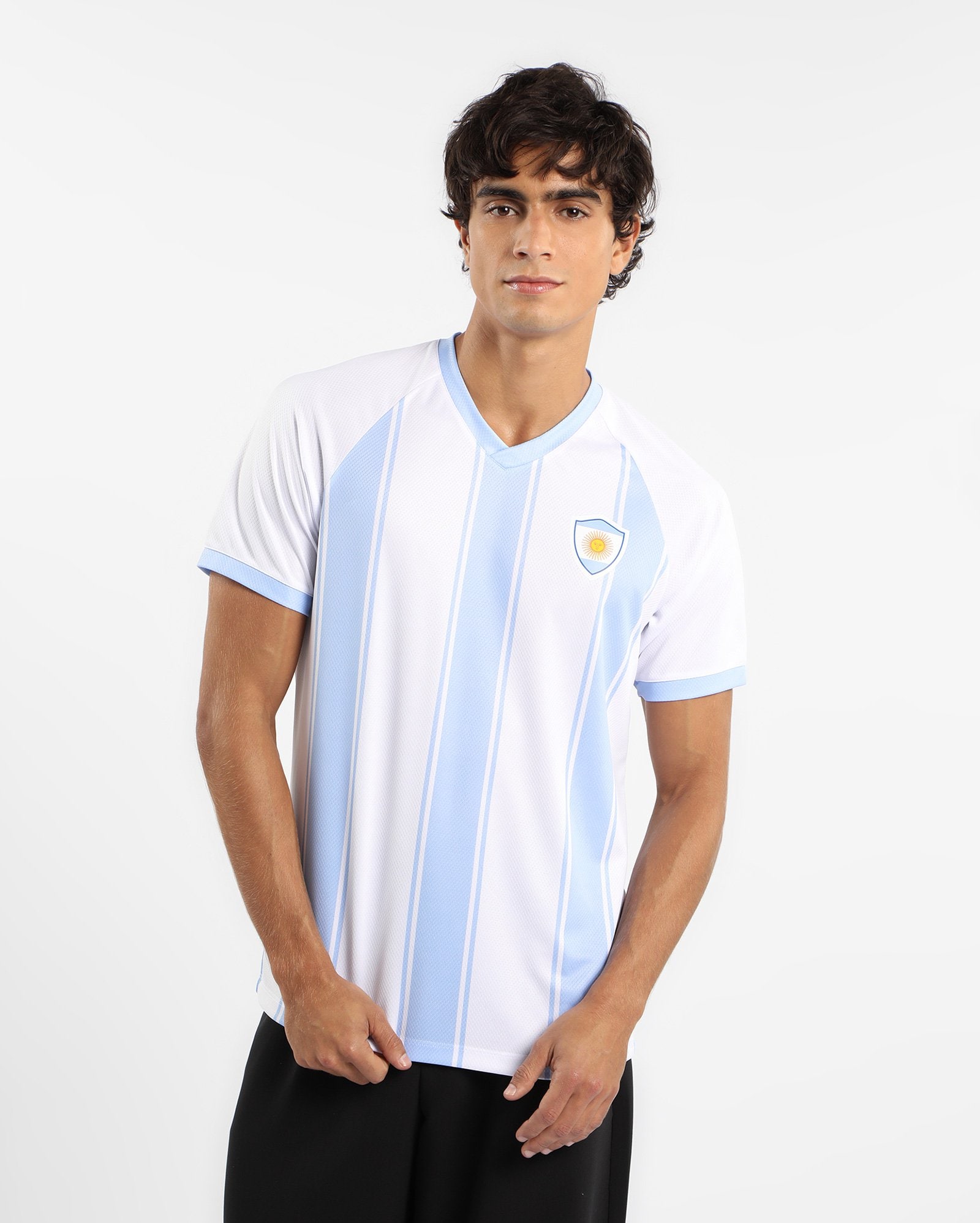 Camiseta masculina regular Argentina - branca | Body Work