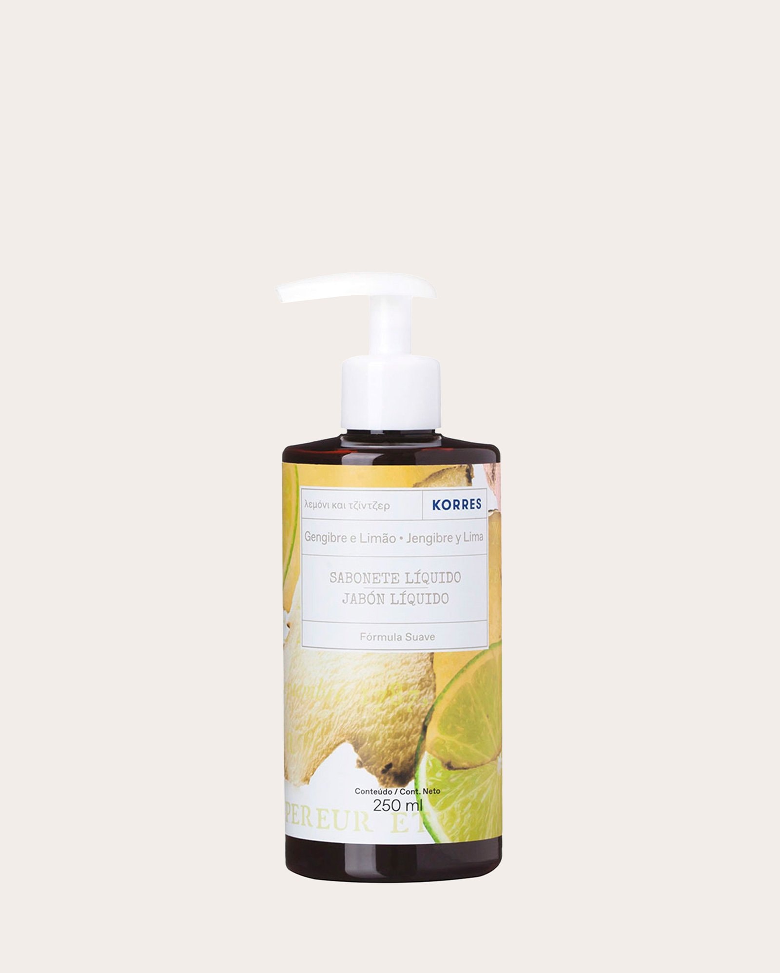 Sabonete líquido gengibre e limão 250ml | Korres