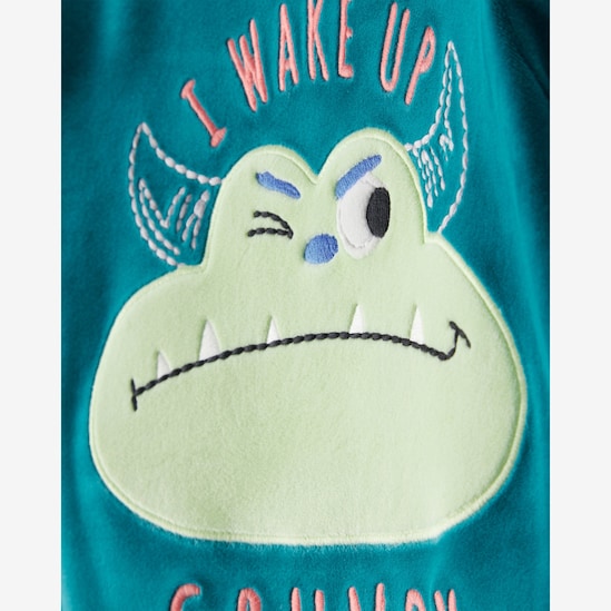 Pijama longo infantil 2 peças em plush grumpy - azul | Carter's