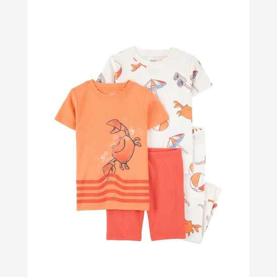 Pijama infantil 4 peças caranguejo e praia - multicor | Carter's