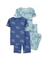 Pijama infantil 4 peças tubarão e surf - azul | Carter's