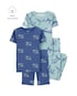 Pijama infantil 4 peças tubarão e surf - azul | Carter's