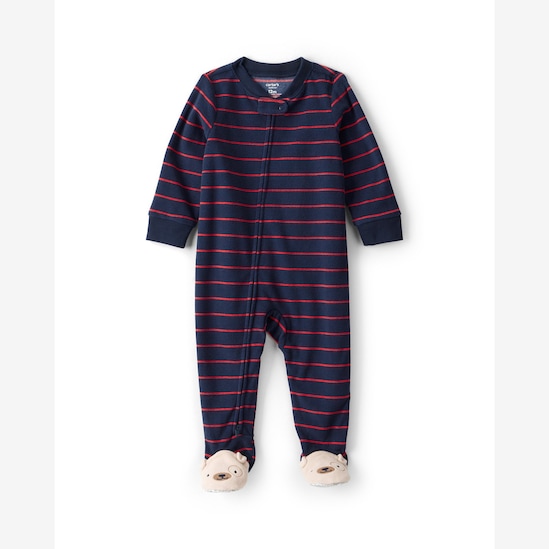 Macacão pijama bebê em fleece cachorro - azul | Carter's
