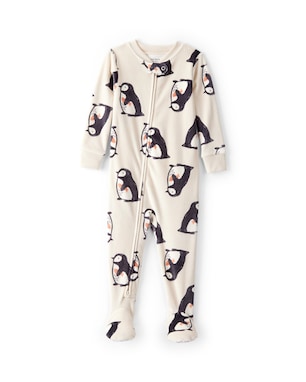 Macacão pijama bebê em fleece pinguim - bege | Carter's
