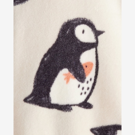 Macacão pijama bebê em fleece pinguim - bege | Carter's