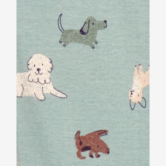Macacão pijama infantil com pezinho cachorros - verde | Carter's