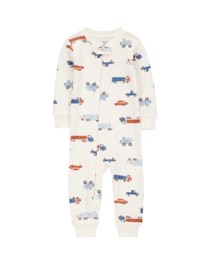 Macacão pijama infantil carros - bege | Carter's