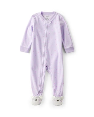 Macacão bebê em fleece coração coala - lilás | Carter's