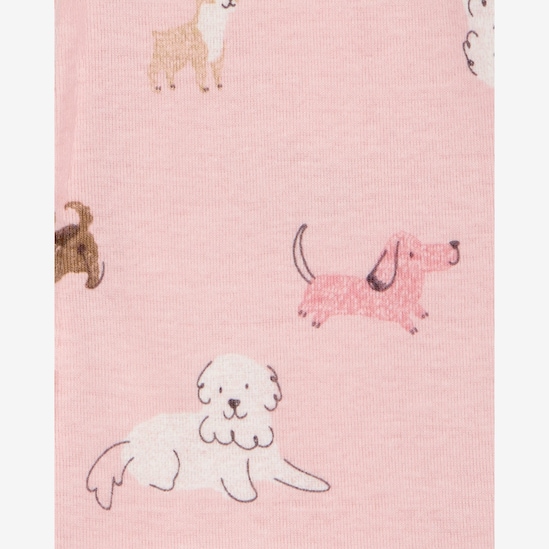 Macacão pijama bebê com pezinho cachorros - rosa | Carter's