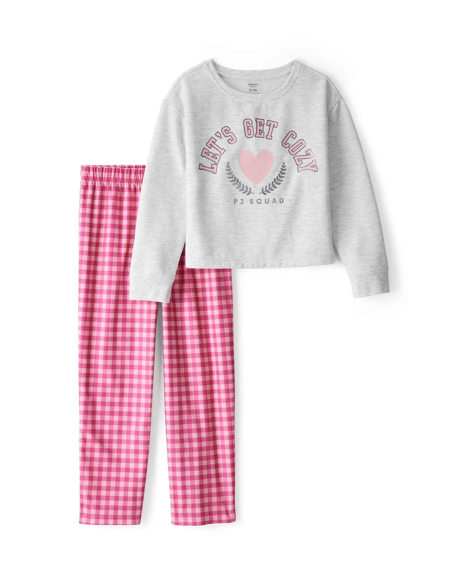 Pijama longo infantil 2 peças em fleece xadrez - multicor | Carter's