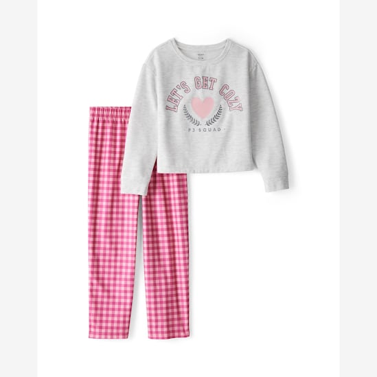 Pijama longo infantil 2 peças em fleece xadrez - multicor | Carter's