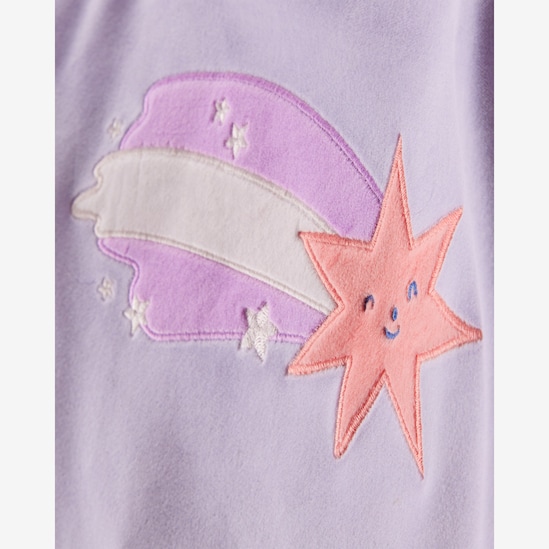 Pijama longo infantil 2 peças em plush estrelas - lilás | Carter's