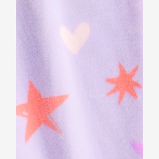 Pijama longo infantil 2 peças em plush estrelas - lilás | Carter's