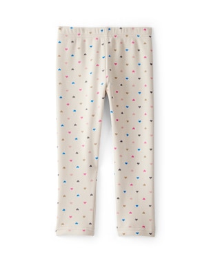 Calça legging infantil peluciada corações - bege | Carter's