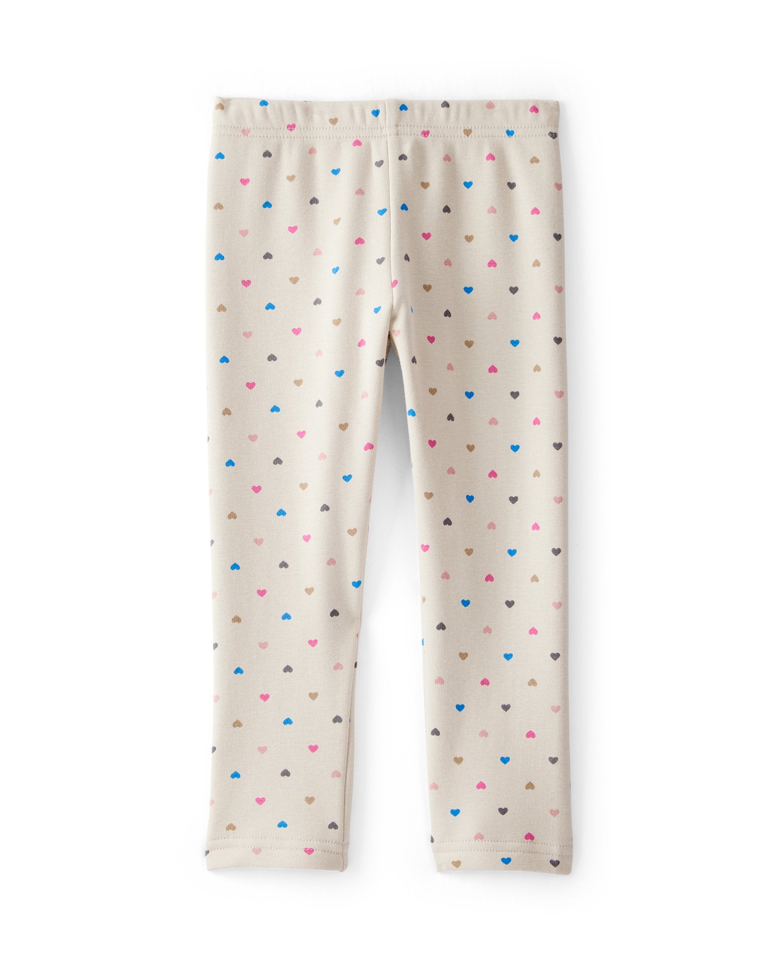 Calça legging infantil peluciada corações - bege | Carter's