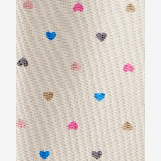 Calça legging infantil peluciada corações - bege | Carter's