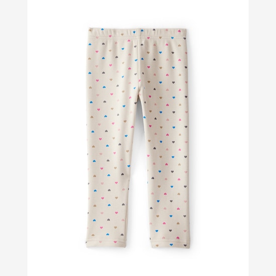Calça legging infantil peluciada corações - bege | Carter's