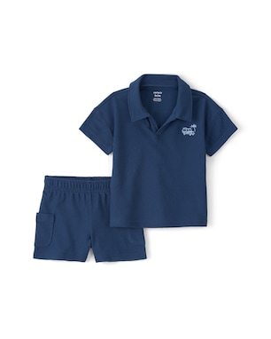 Conjunto curto infantil 2 peças polo - azul | Carter's
