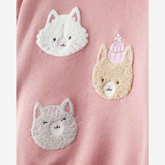 Conjunto longo infantil 2 peças gatinhos - rosa | Carter's