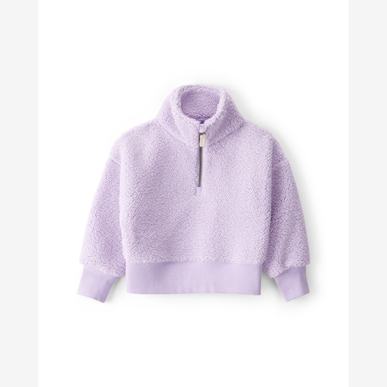 Blusa infantil em sherpa gola alta - lilás | Carter's