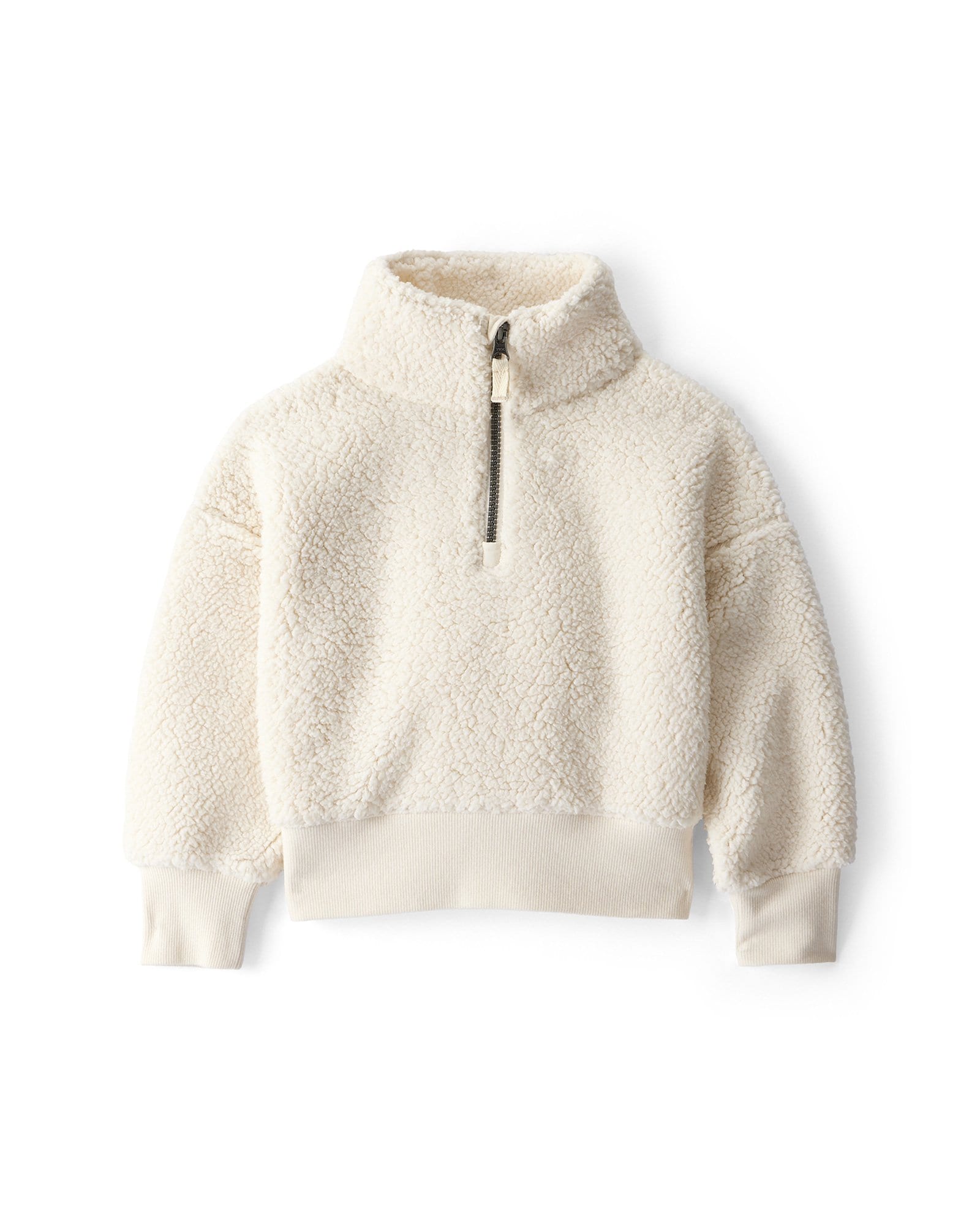Blusa infantil em sherpa gola alta - bege | Carter's